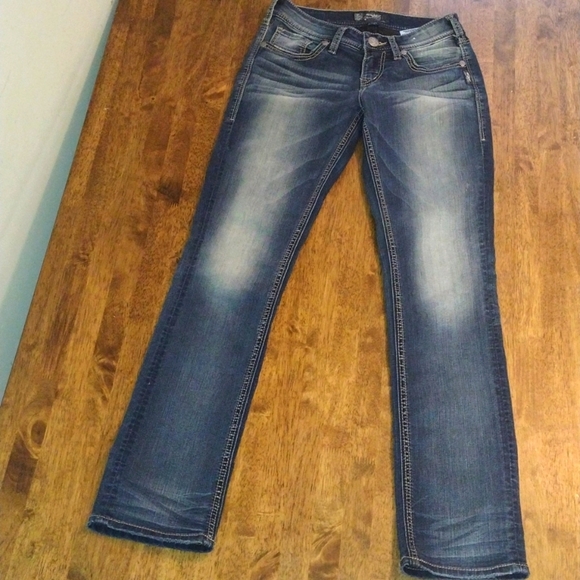 Silver Medium Wash Aiko Mid Baby Boot Jeans 26/31 - Picture 1 of 7